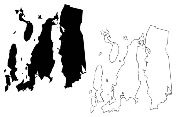 纽波特县 罗得岛州和普罗维登斯种植园 美国县 美利坚合众国 — 图库矢量图片