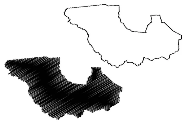 Карта Штата Западная Экватория Штаты Южный Судан Регион Экватория — стоковый вектор