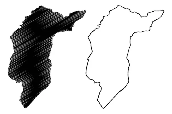 Estado Central Darfur República Sudão Sudão Norte Mapa Ilustração Vetorial — Vetor de Stock