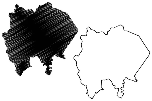 Estado Gezira República Sudán Sudán Del Norte Mapa Vector Ilustración — Archivo Imágenes Vectoriales