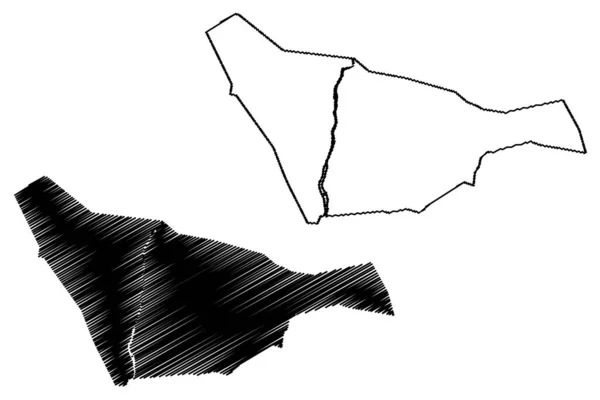 Estado Cartum República Sudão Sudão Norte Mapa Ilustração Vetorial Esboço —  Vetores de Stock