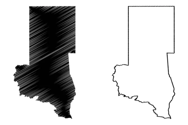 Nord Darfur Staat Republik Sudan Nordsudan Kartenvektorillustration Kritzelskizze Nord Darfur — Stockvektor