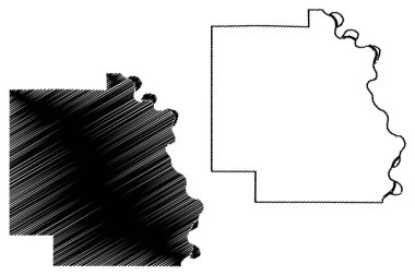 Burt County, Nebraska (ABD eyaleti, Amerika Birleşik Devletleri, ABD, ABD) harita vektör çizimi, çizim Burt haritası