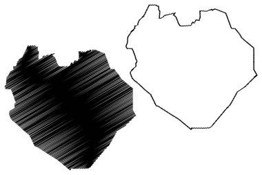 Güney Kordofan devleti (Sudan Cumhuriyeti, Kuzey Sudan) harita vektör çizimi, çizim Güney Kordofan haritası
