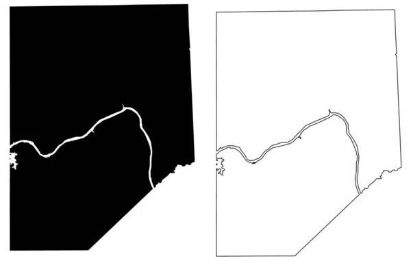 Beaver County Commonwealth Pennsylvania County United States America Usa Mapa — Archivo Imágenes Vectoriales