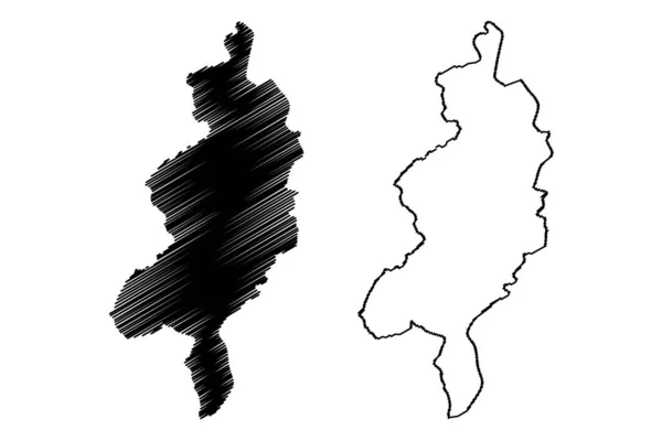 Estado Darfur Ocidental República Sudão Sudão Norte Mapa Ilustração Vetorial — Vetor de Stock