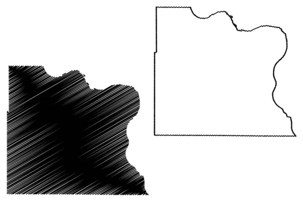 Dakota County Nebraska County United States America Usa Mapa Vector — Vector de stock