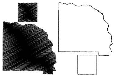 Webster ve Saunders County, Nebraska (ABD, Amerika Birleşik Devletleri, ABD, ABD) harita vektör çizimi, çizim haritası