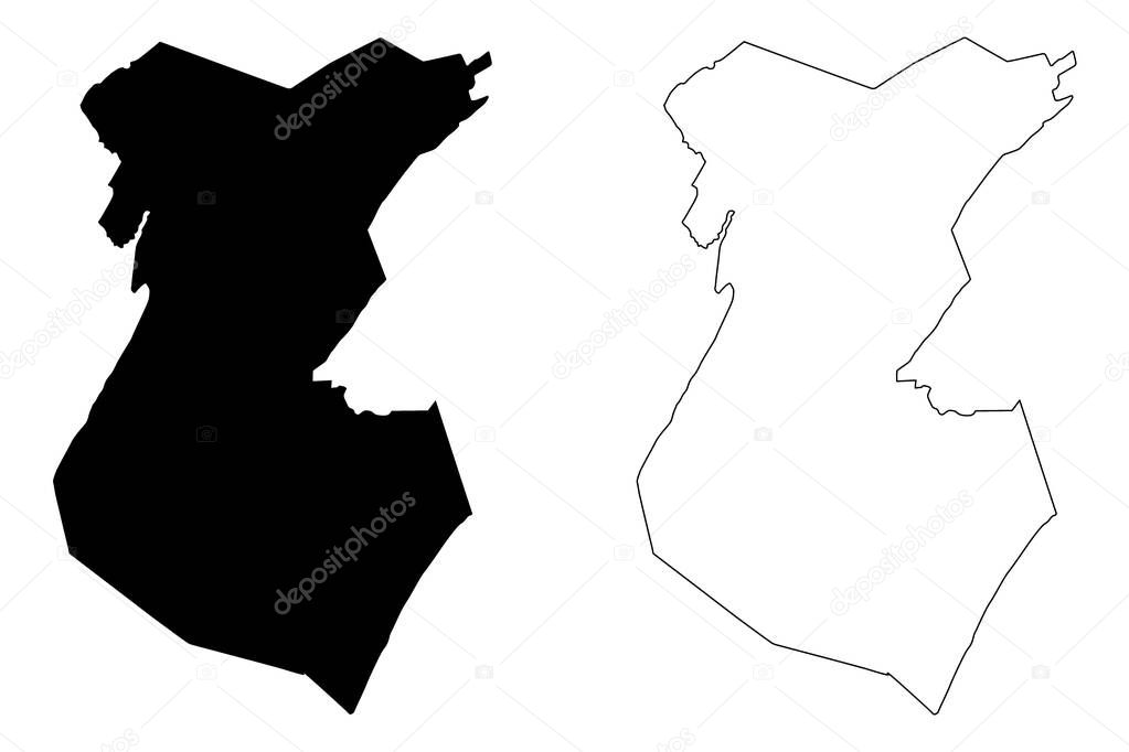 Huntingdon County, Commonwealth of Pennsylvania (U.S. county, United States of America, USA, U.S., US) map vector illustration, scribble sketch Huntingdon map