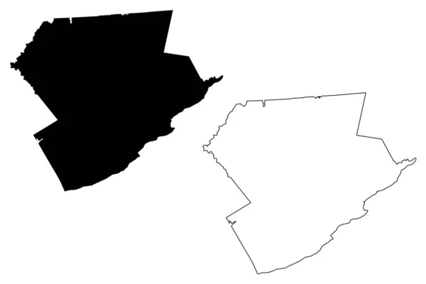 Monroe County Commonwealth Pennsylvania 미국군 Map Vector Illustration Scribble Sketch — 스톡 벡터