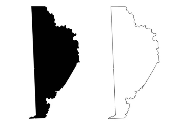 Wayne County Samväldet Pennsylvania Usa Usa Usa Karta Vektor Illustration — Stock vektor