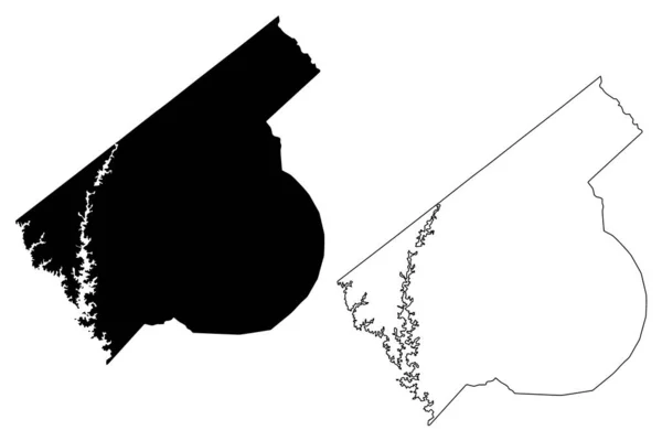 Карта Округа Аббевилль Штат Южная Каролина Округ Сша Сша Сша — стоковый вектор