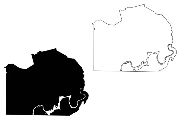 テネシー州マリオン郡 アメリカ アメリカ アメリカ アメリカ 地図ベクトル図 スケッチブルなスケッチマリオン地図 — ストックベクタ