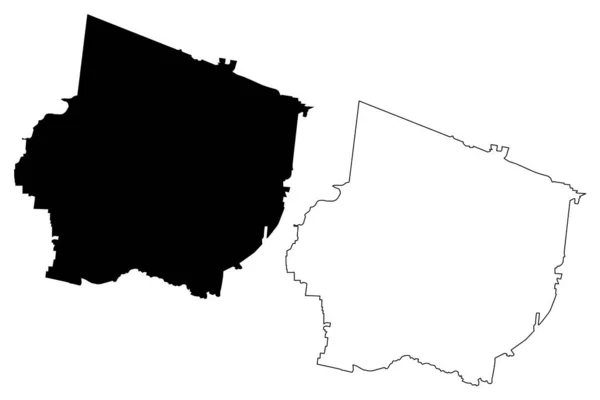 テネシー州モーリー郡 アメリカ アメリカ アメリカ アメリカ アメリカ 地図ベクトル図 スケッチブルなスケッチモーリーマップ — ストックベクタ