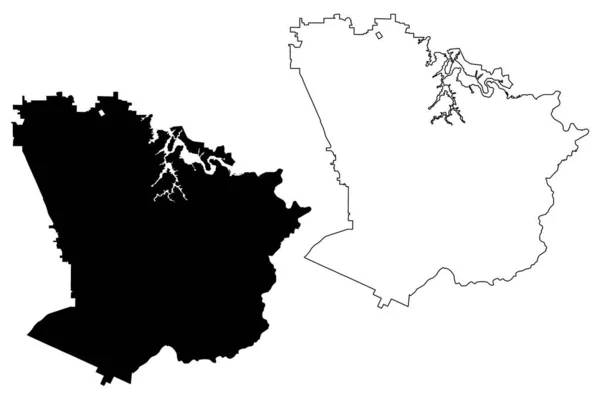 Condado Monroe Estado Tennessee Condado Estados Unidos América Mapa Vector — Archivo Imágenes Vectoriales