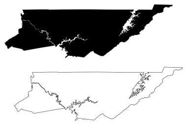 Sullivan County, Tennessee Eyaleti (ABD eyaleti, Amerika Birleşik Devletleri, ABD, ABD) harita vektör çizimi, Sullivan haritası çizimi