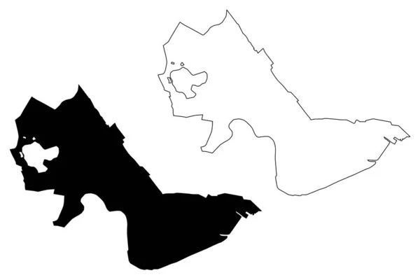 剑桥市 马萨诸塞州 美国城市 美国城市 地图矢量图解 速写草图剑桥市地图 — 图库矢量图片