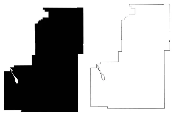 Sanpete County State Utah County United States America Usa Mapa — Vector de stock