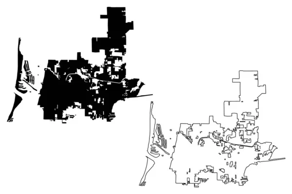 Clearwater City Florida United States Cities United States America Usa — Vector de stock