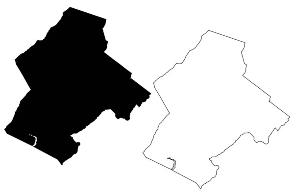 Botetourt County Commonwealth Virginia 미국군 Map Vector Illustration Scribble Sketch — 스톡 벡터