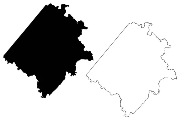 Caroline County Commonwealth Virginia County United States America Usa Mapa — Archivo Imágenes Vectoriales