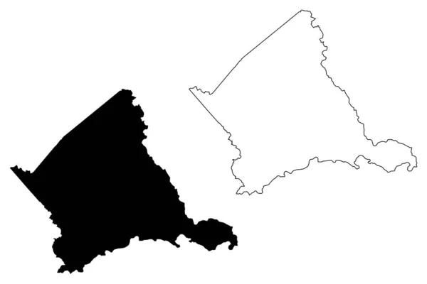 弗吉尼亚联邦卡尔佩珀县 地图矢量图解 速写草图卡尔佩珀地图 — 图库矢量图片