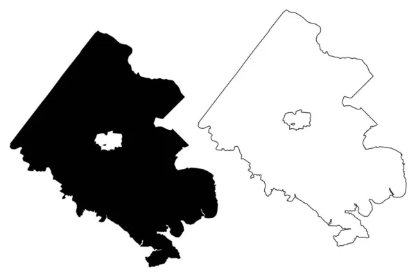 Fairfax County Commonwealth Virginia County United States America Usa Χάρτης — Διανυσματικό Αρχείο