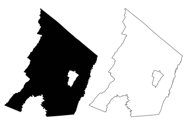 Frederick County Commonwealth Virginia 미국군 Map Vector Illustration Scribble Sketch — 스톡 벡터