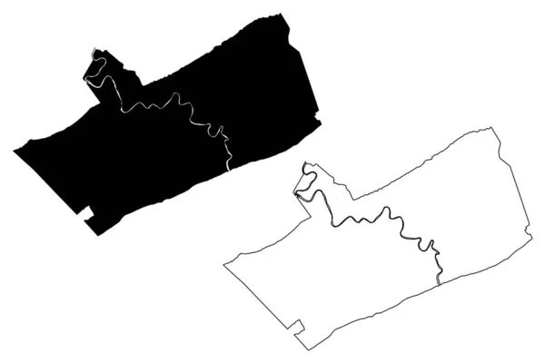 Giles County Commonwealth Virginia County United States America Usa Χάρτης — Διανυσματικό Αρχείο