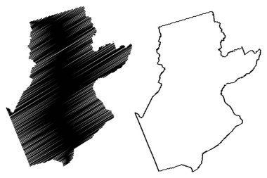 Somerset County, New Jersey (ABD eyaleti, ABD, ABD, ABD) harita vektör çizimi, karalama çizimi Somerset haritası
