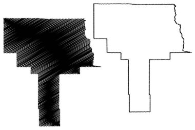 Grant County, New Mexico (ABD eyaleti, ABD, ABD, ABD) harita vektör çizimi, çizim Grant harita