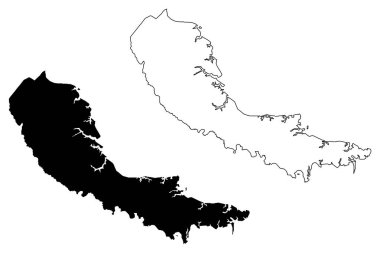 Middlesex County, Virginia Eyaleti (ABD eyaleti, Amerika Birleşik Devletleri, ABD, ABD) harita vektör çizimi, çizim çizimi Middlesex haritası