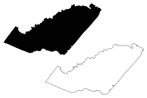 Orange County Commonwealth Virginia County United States America Usa Map — Stock Vector