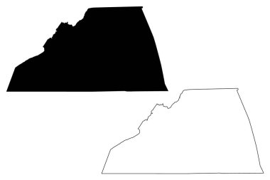 Scott County, Virginia Eyaleti (ABD eyaleti, Amerika Birleşik Devletleri, ABD, ABD) harita vektör çizimi, çizim Scott haritası
