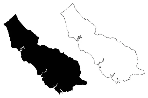Карта Округа Ричмонд Штат Вирджиния Сша Округ Колумбия Сша Сша — стоковый вектор