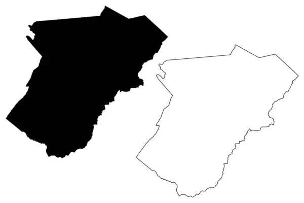 Warren County Commonwealth Virginia County United States America Usa Mapa — Archivo Imágenes Vectoriales