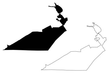 Bristol şehri, Virginia Eyaleti (Bağımsız şehir, ABD, ABD) harita vektör çizimi, Bristol haritası