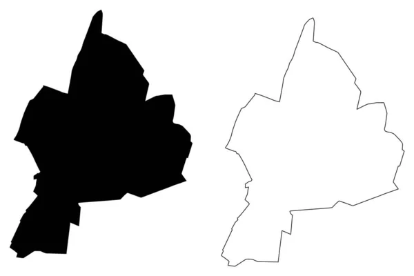 バージニア州ハリソンバーグ市郡 バージニア州 アメリカ独立市 アメリカ アメリカ アメリカ 地図ベクトル図 スクリブルスケッチハリソンバーグ地図 — ストックベクタ