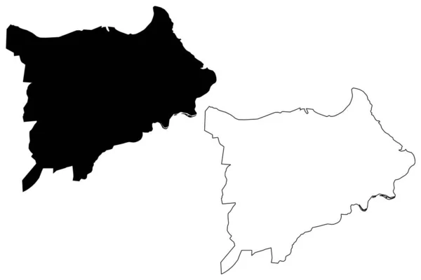 Hopewell Şehir Merkezi Virginia Eyaleti Bağımsız Şehir Abd Abd Harita — Stok Vektör