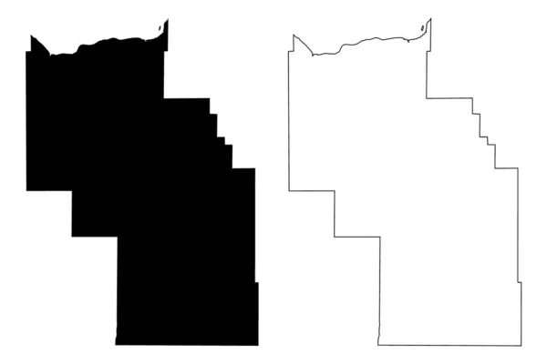 Columbia County State Washington County United States America Usa Mapa — Vector de stock