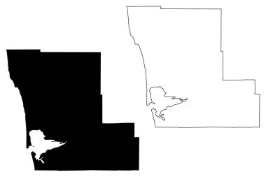 Grays Harbor County, Washington Eyaleti (ABD eyaleti, ABD, ABD, ABD) harita vektör çizimi, karalama çizimi Grays Harbor Harbor haritası