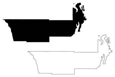 Jefferson County, Washington Eyaleti (ABD eyaleti, Amerika Birleşik Devletleri, ABD, ABD) harita vektör çizimi, Jefferson haritası çizimi