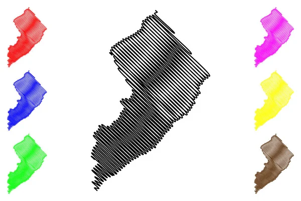 Warren County New Jersey Abd Eyaleti Abd Abd Harita Vektör — Stok Vektör