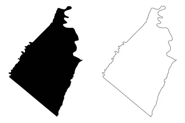 Condado Jefferson Estado Virginia Occidental Condado Estados Unidos América Mapa — Vector de stock