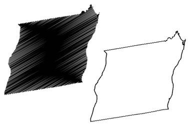 Albany County, New York Eyaleti (ABD, Amerika Birleşik Devletleri, ABD, ABD) harita vektör çizimi, karalama çizimi Albany haritası