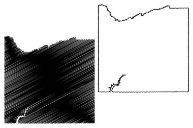 Cattaraugus County, New York Eyaleti (ABD eyaleti, Amerika Birleşik Devletleri, ABD, ABD) harita vektör çizimi, çizim çizimi