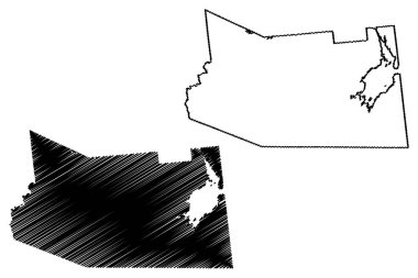 Fulton County, New York Eyaleti (ABD eyaleti, ABD, ABD, ABD) harita vektör çizimi, çizim Fulton haritası