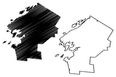 Jefferson County, New York Eyaleti (ABD eyaleti, ABD, ABD) harita vektör çizimi, Jefferson haritası çizimi
