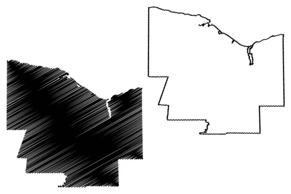 Condado Monroe Estado Nueva York Condado Estados Unidos América Mapa — Archivo Imágenes Vectoriales