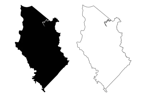 Condado Wayne Estado Virginia Occidental Condado Estados Unidos América Mapa — Archivo Imágenes Vectoriales